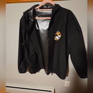 Black Jacket with USMC Gold and White Emblem